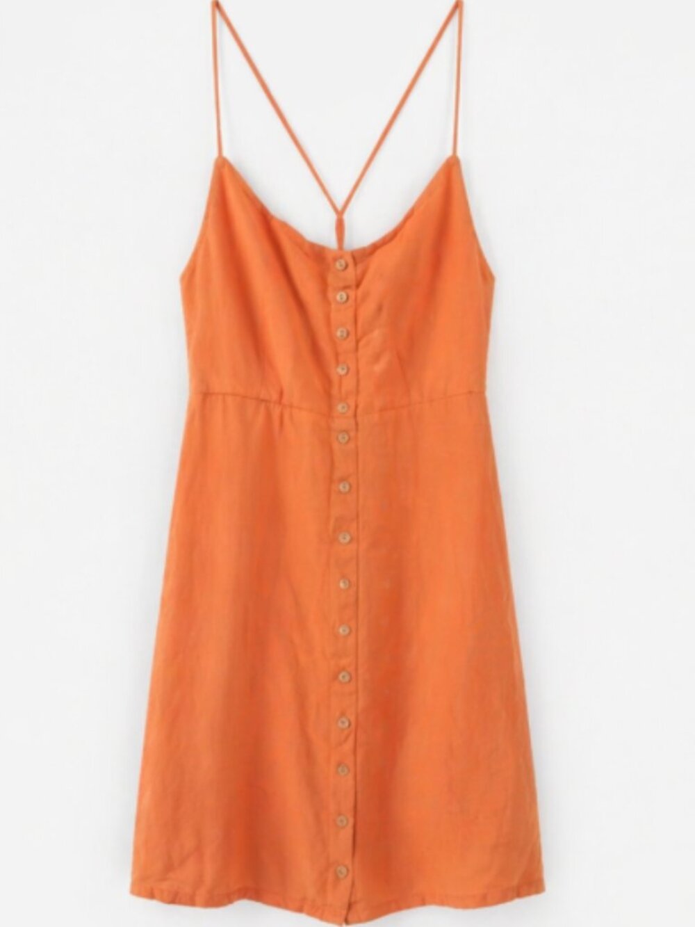 RVCA Orange Sleeveless Slip Dress